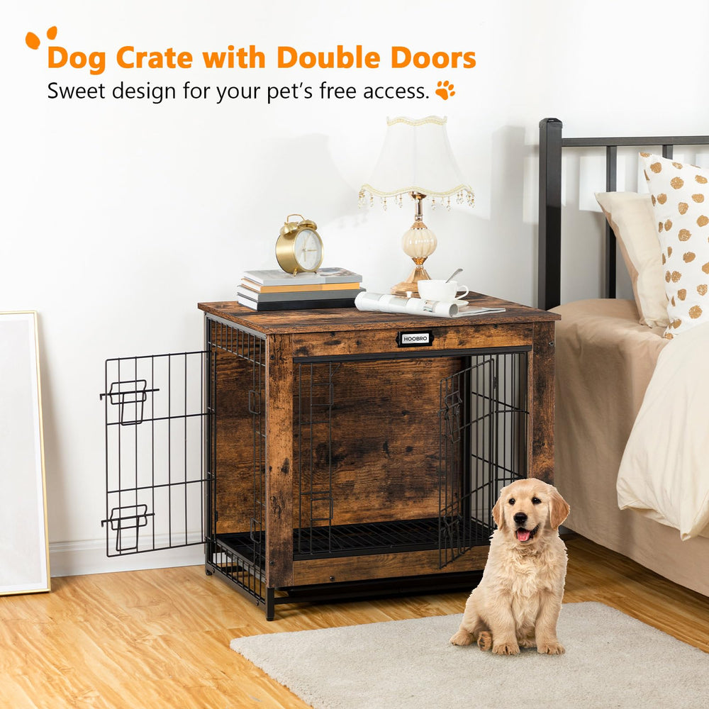 HOOBRO caja perro mueble con puerta lateral para acceso cómodo