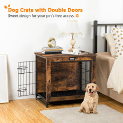 HOOBRO caja perro mueble con puerta lateral para acceso cómodo
