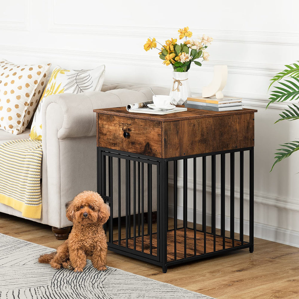 HOOBRO casa-perro-mueble decorativo con cajon, almacenamiento práctico para comida y juguetes