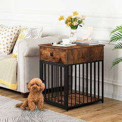 HOOBRO casa-perro-mueble decorativo con cajon, almacenamiento práctico para comida y juguetes