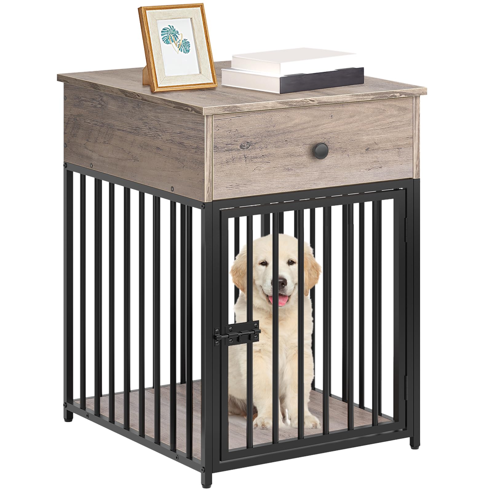 HOOBRO casa-perro-mueble greige, refugio seguro para la mascota.