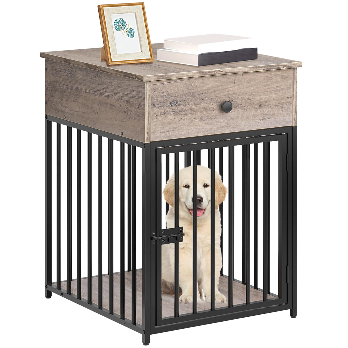 HOOBRO casa-perro-mueble greige, refugio seguro para la mascota.