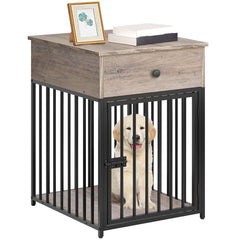 HOOBRO casa-perro-mueble greige, refugio seguro para la mascota.