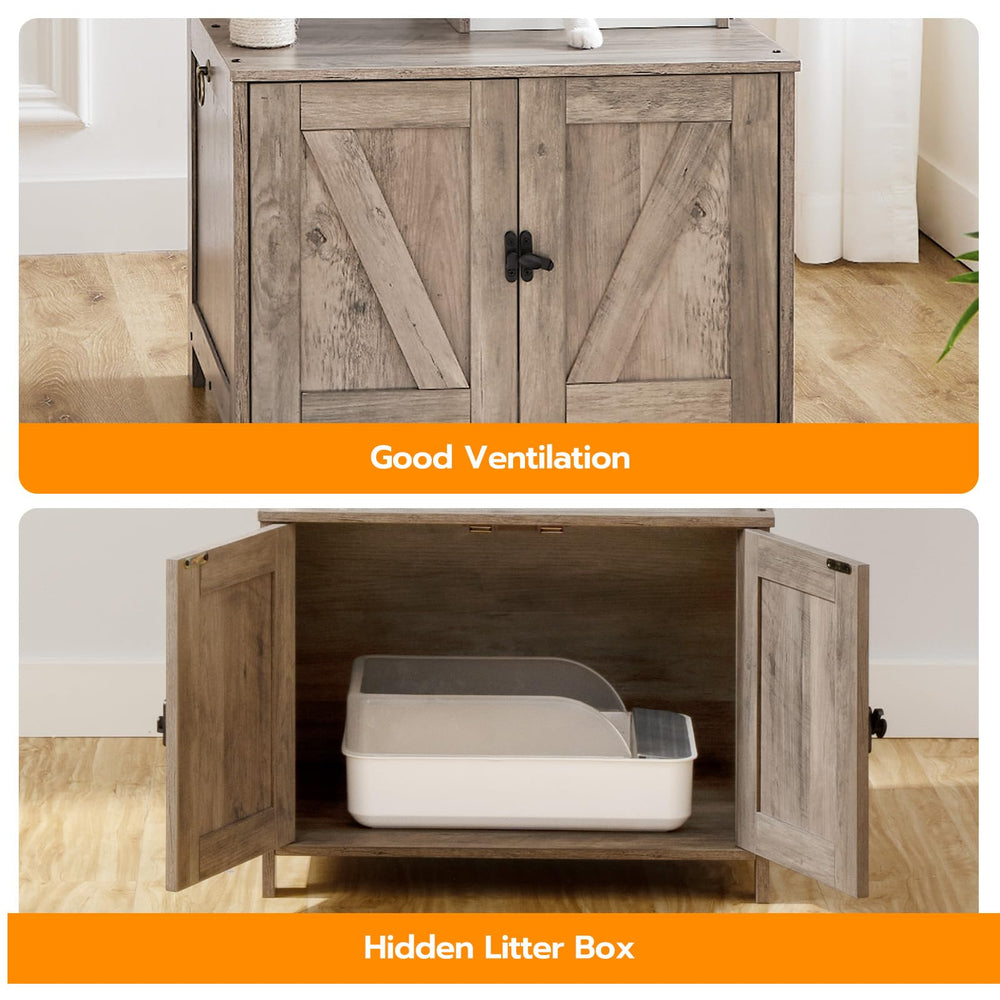 HOOBRO diseño en tono gris beige con textura de madera