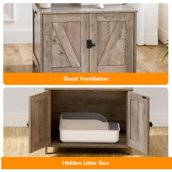 HOOBRO diseño en tono gris beige con textura de madera