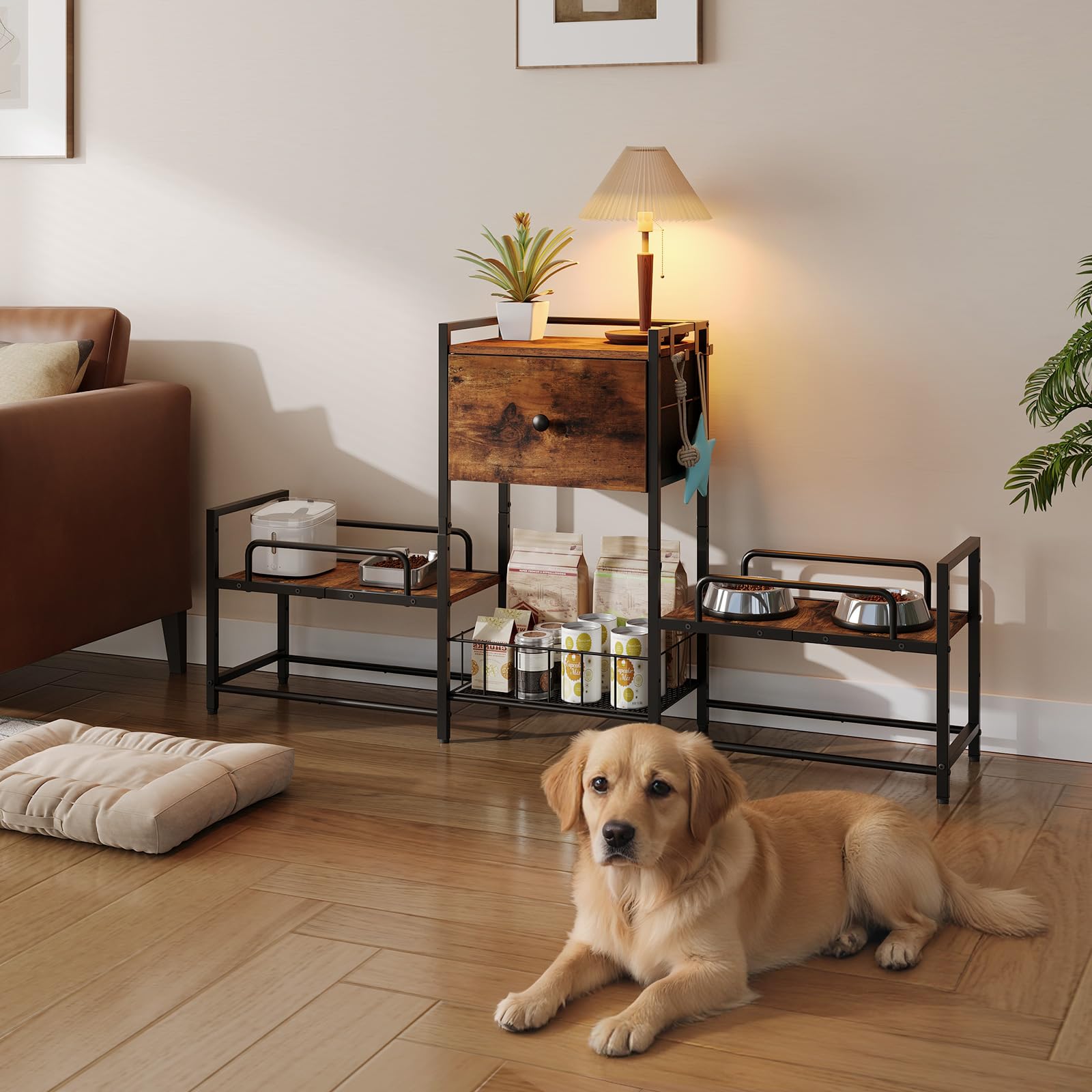 HOOBRO diseño rústico y estable, perfecto para ambientes modernos y acogedores.
