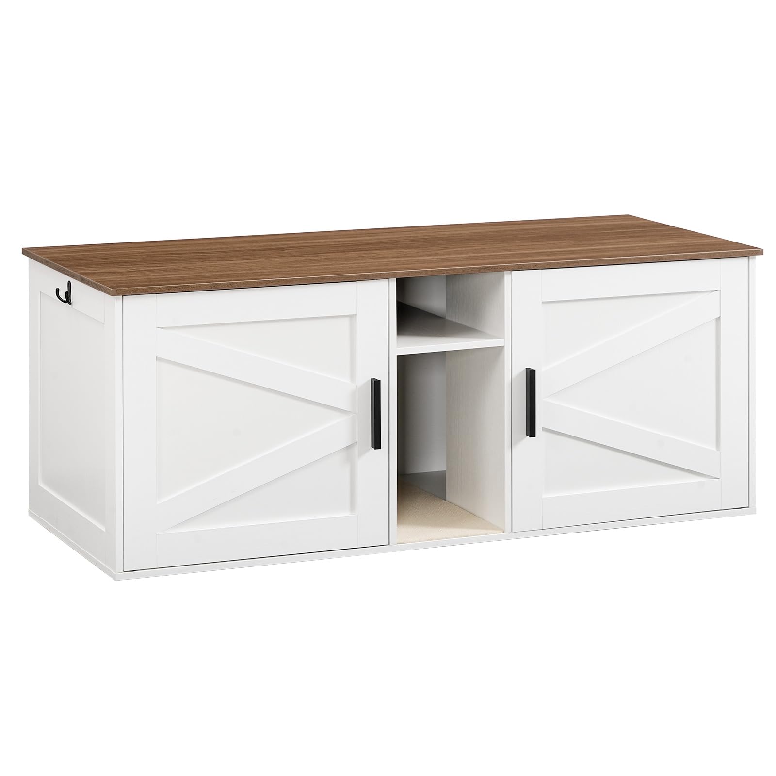 HOOBRO armario-doble-caja-arena frente: diseño elegante que oculta olores.