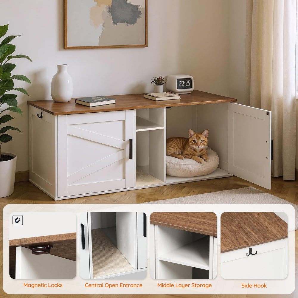 HOOBRO ocultacion-olor-puerta: puertas cierran la zona de arena con estilo.