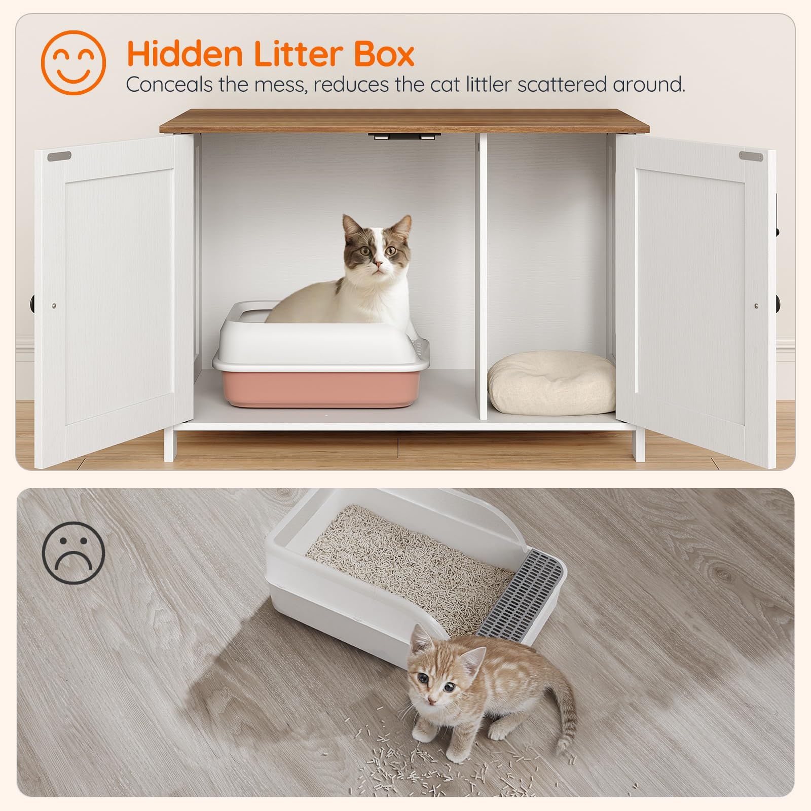 HOOBRO espacio interior amplio para cajas grandes y limpieza práctica