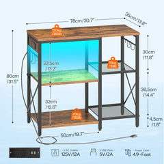 HOOBRO estante para acuario con múltiples estantes y compartimentos.