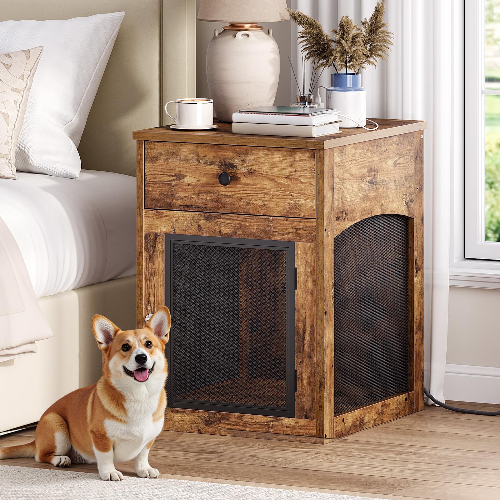 HOOBRO jaula-perro-mueble diseño-industrial, aporta estilo práctico al salón.