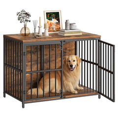 HOOBRO jaula-perro mueble interior 38,6 pulgadas ofrece refugio cómodo.