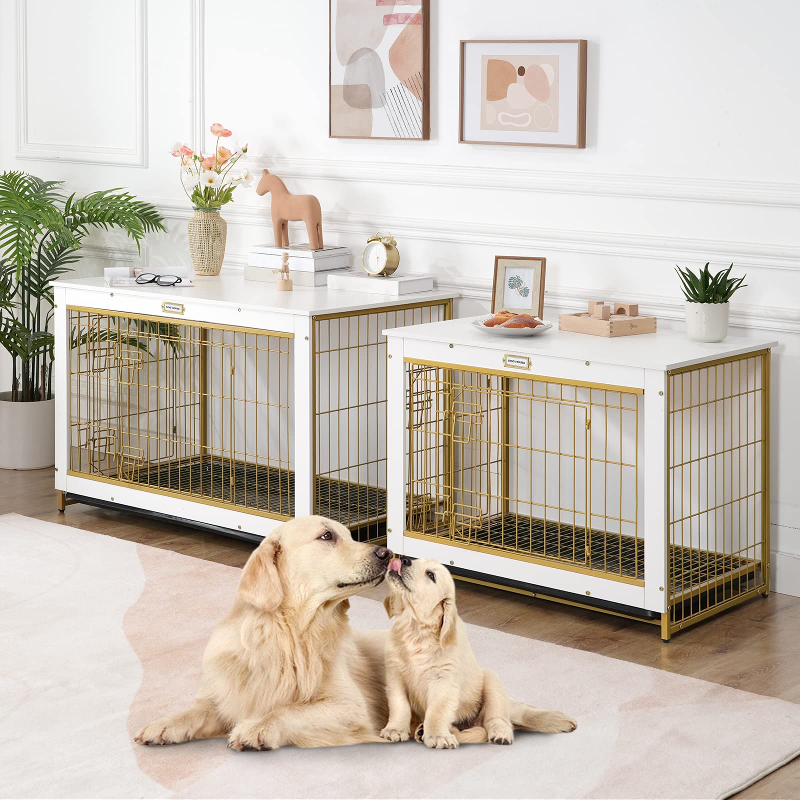 HOOBRO jaula para perro, puertas laterales para acceso práctico.