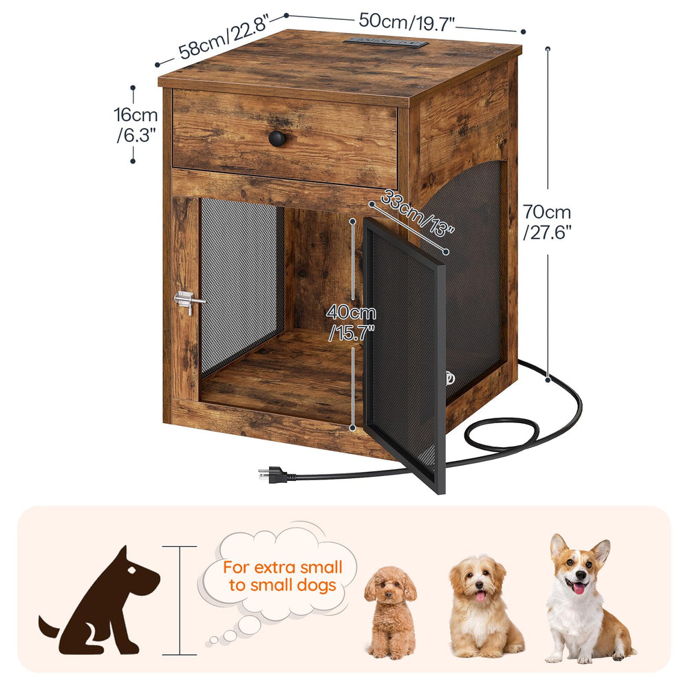 HOOBRO jaula-perro-tomas-corriente-superior, carga dispositivos y ordena cables.