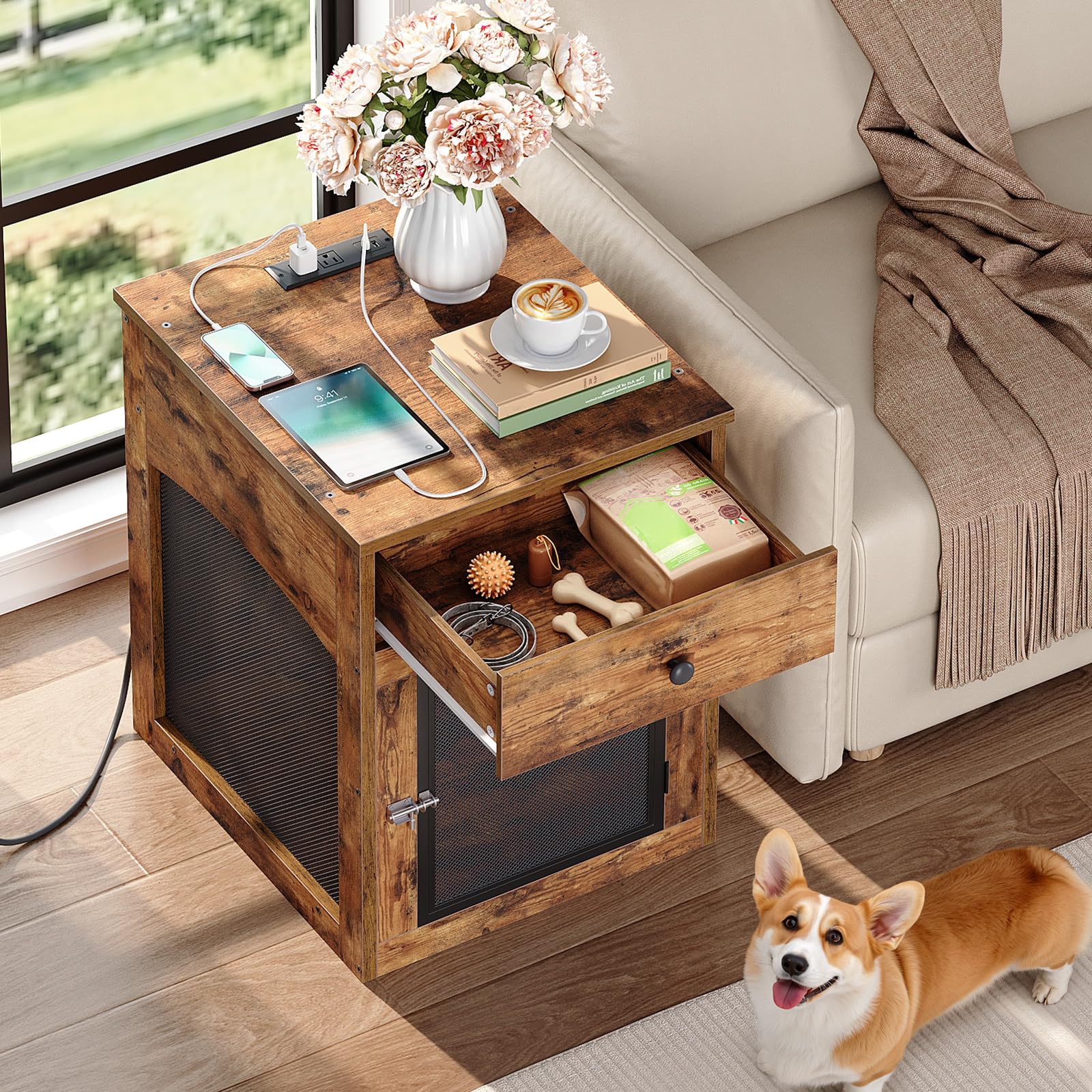 HOOBRO jaula-perro-ventilacion-tres-lados, buena visibilidad y aire para tu mascota.
