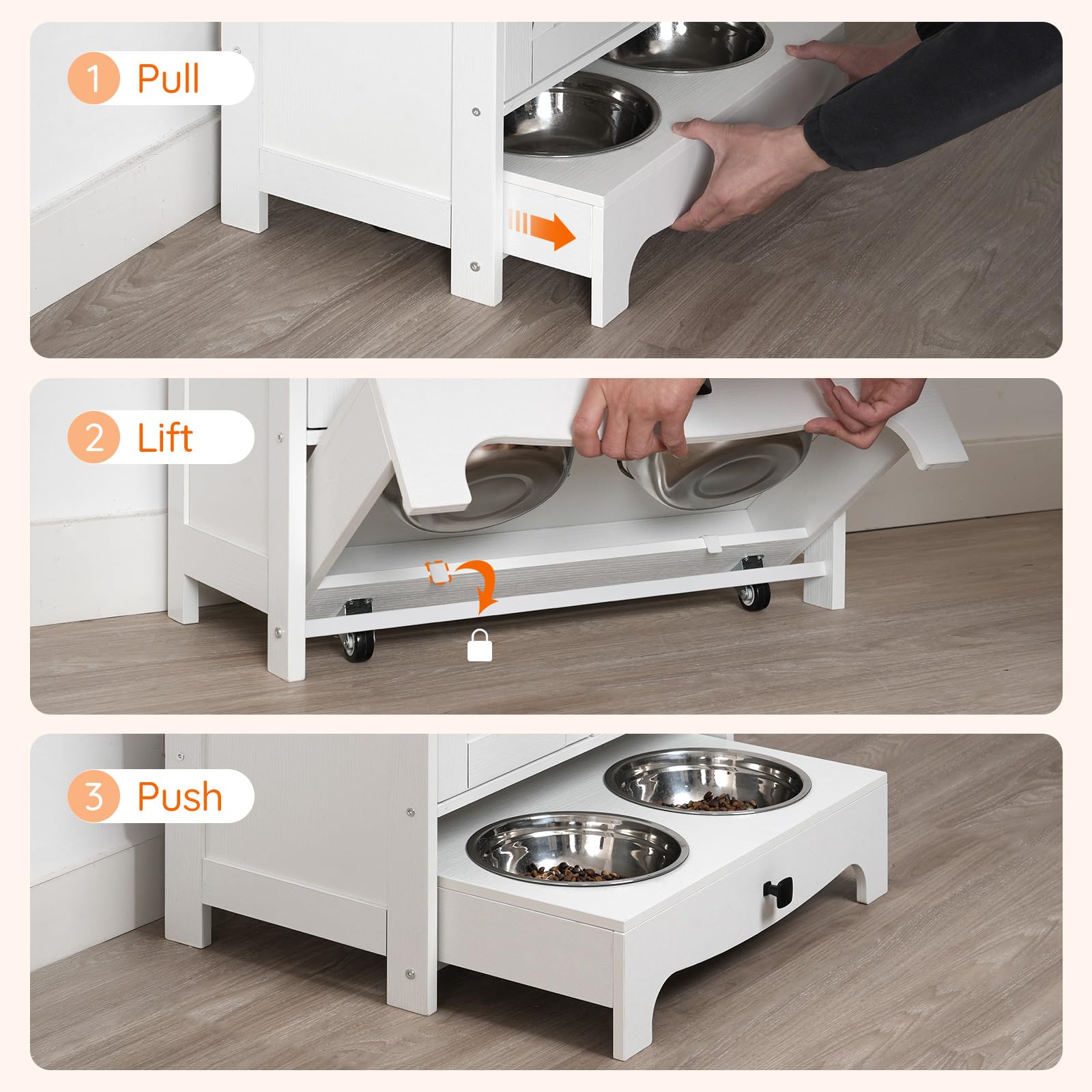 HOOBRO solución elegante para almacenar comida y accesorios de mascotas.