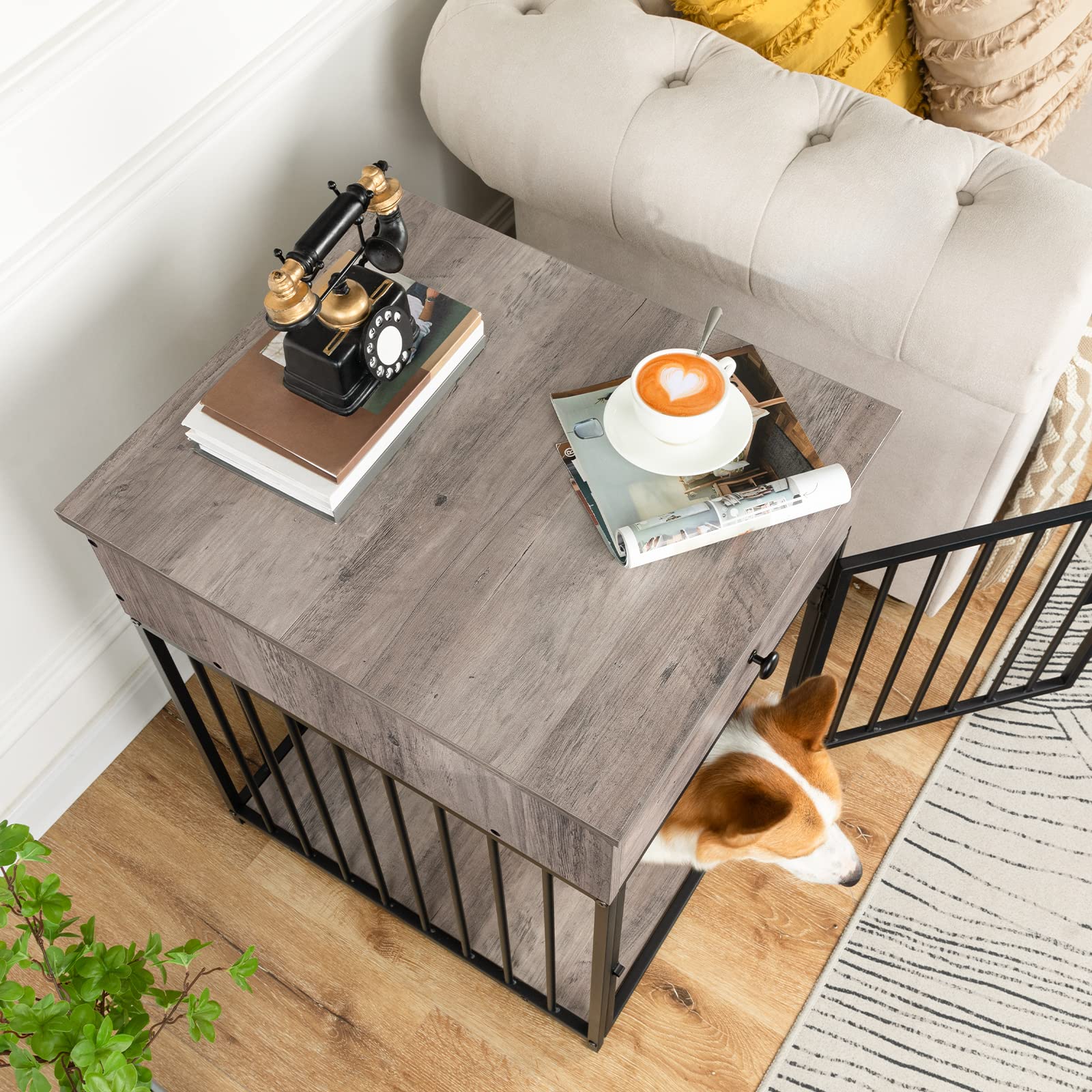 HOOBRO superficie-superior-mesa-durable, espacio amplio para bebidas o decoracion.