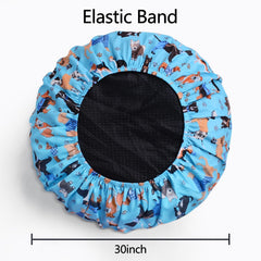 Hoopttay ajuste elástico, se adapta a camas redondas medianas de forma segura.