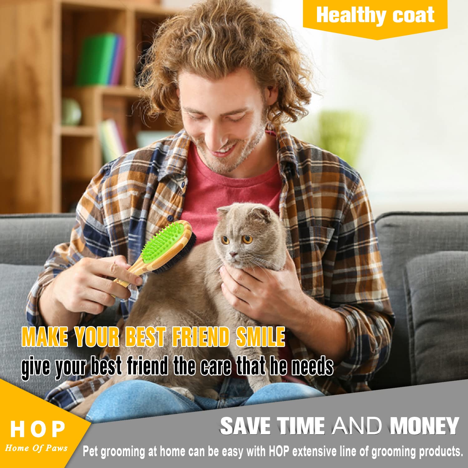 Hop Home of Paws: uso de masaje con cepillo para perros para estimular la circulación y bienestar