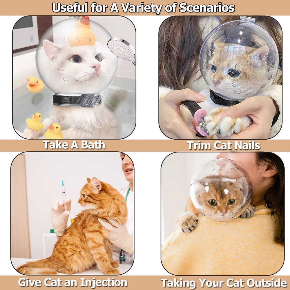 Hoqqf capucha-gato-transpirable facilita manejo seguro al cepillar o bañar.