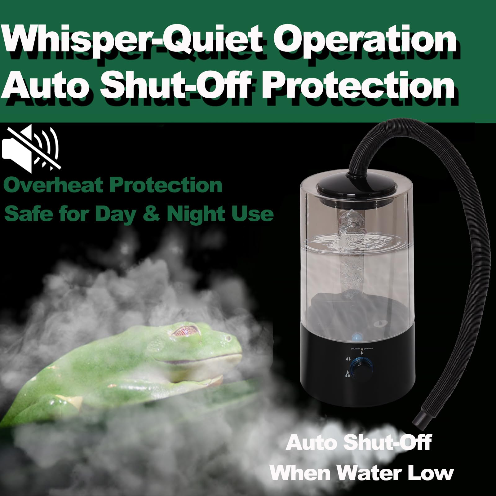 Hoqqf humidificador reptil gran capacidad 4L para menos recargas.