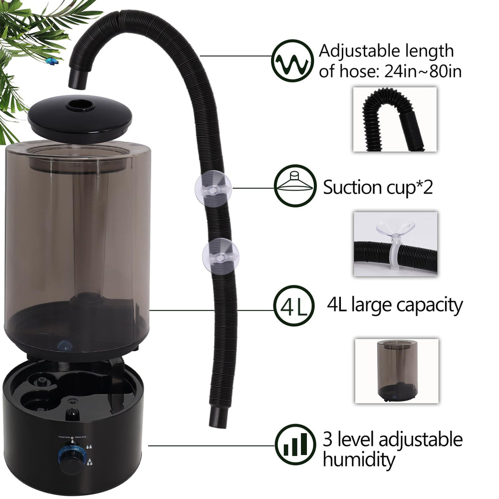 Hoqqf humidificador reptil niebla ultrasonica ajustable para terrario.