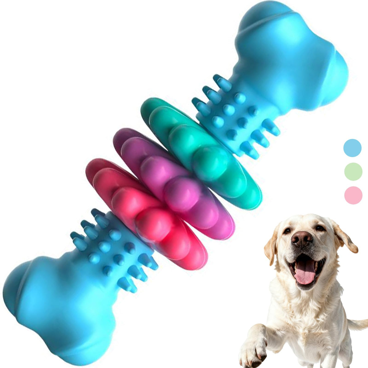 HORIBND hueso mordedor interactivo para perros pequeños, ideal para juego seguro.