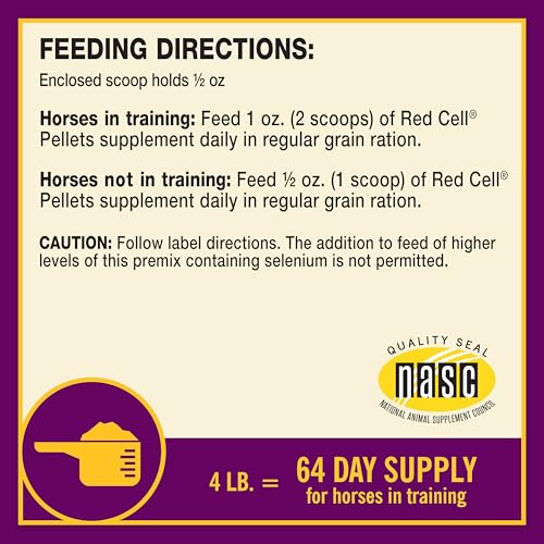 Horse Health Red Cell Pellets mezcla fácil en la ración diaria