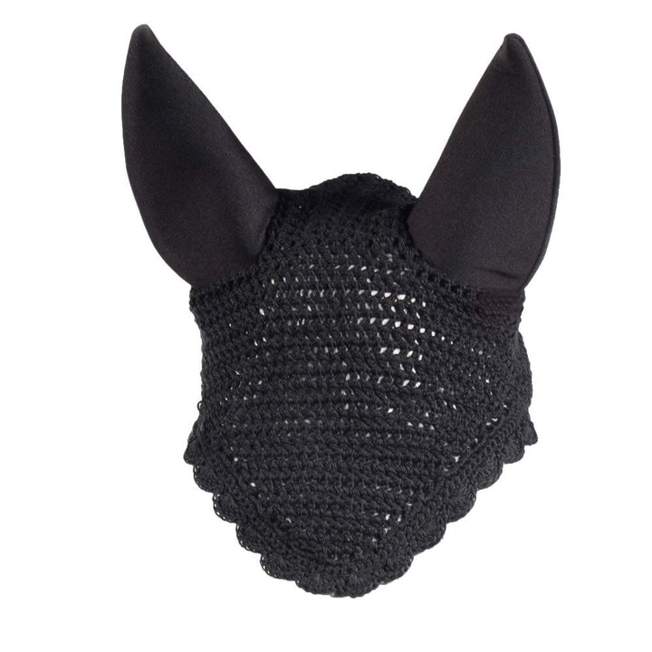 HORZE bonnet oreilles crochet silencieux noir, gros plan sur texture douce pour le confort.