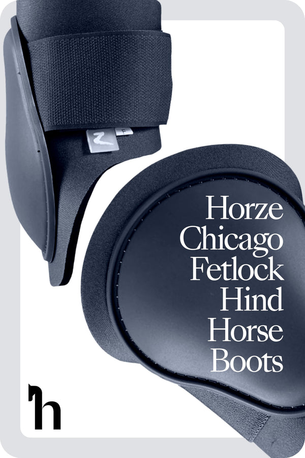 HORZE Chicago botas fetlock traseras en azul oscuro, estilo y protección para caballos