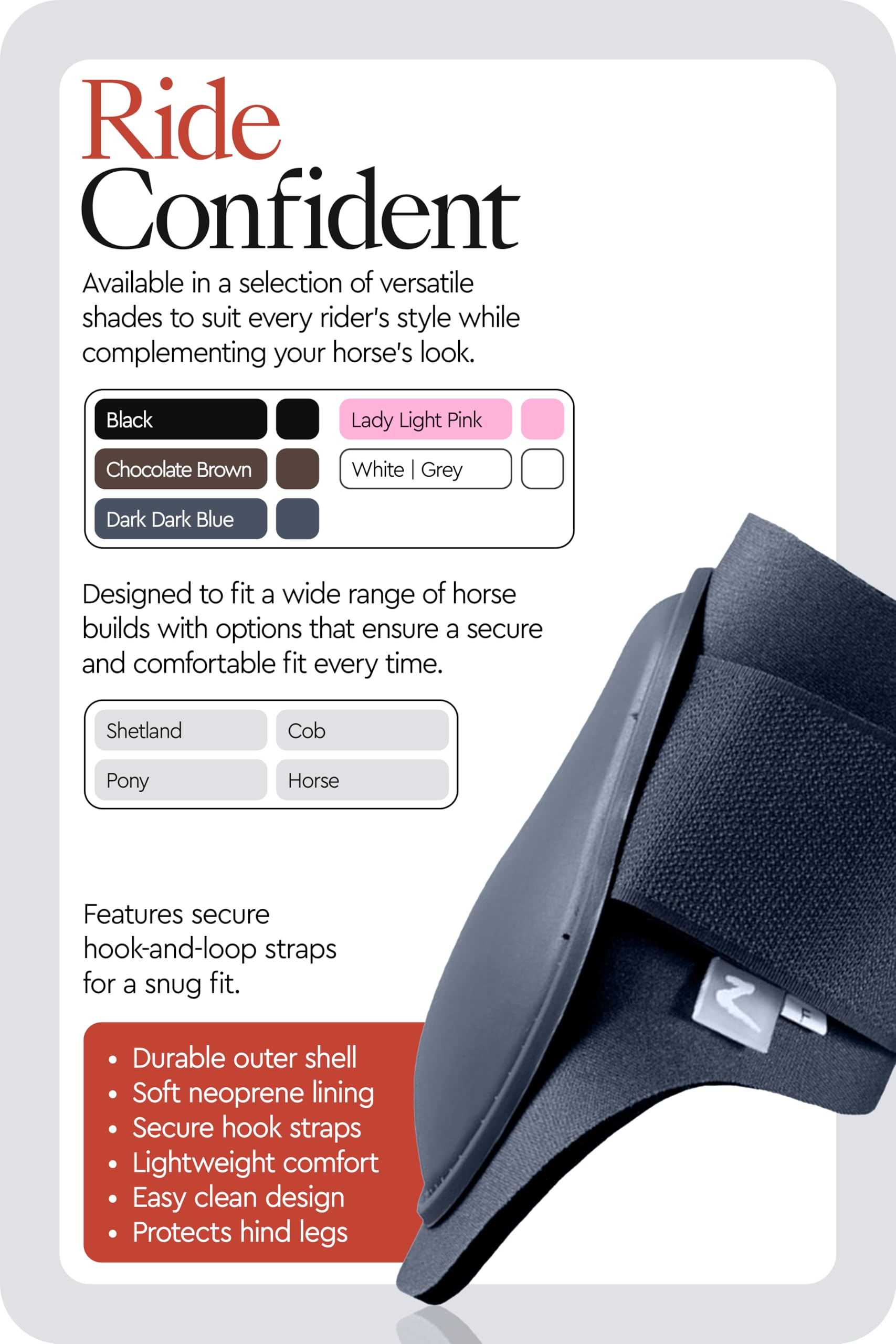 HORZE Chicago botas fetlock traseras con acolchado de neopreno, comodidad durante largas sesiones