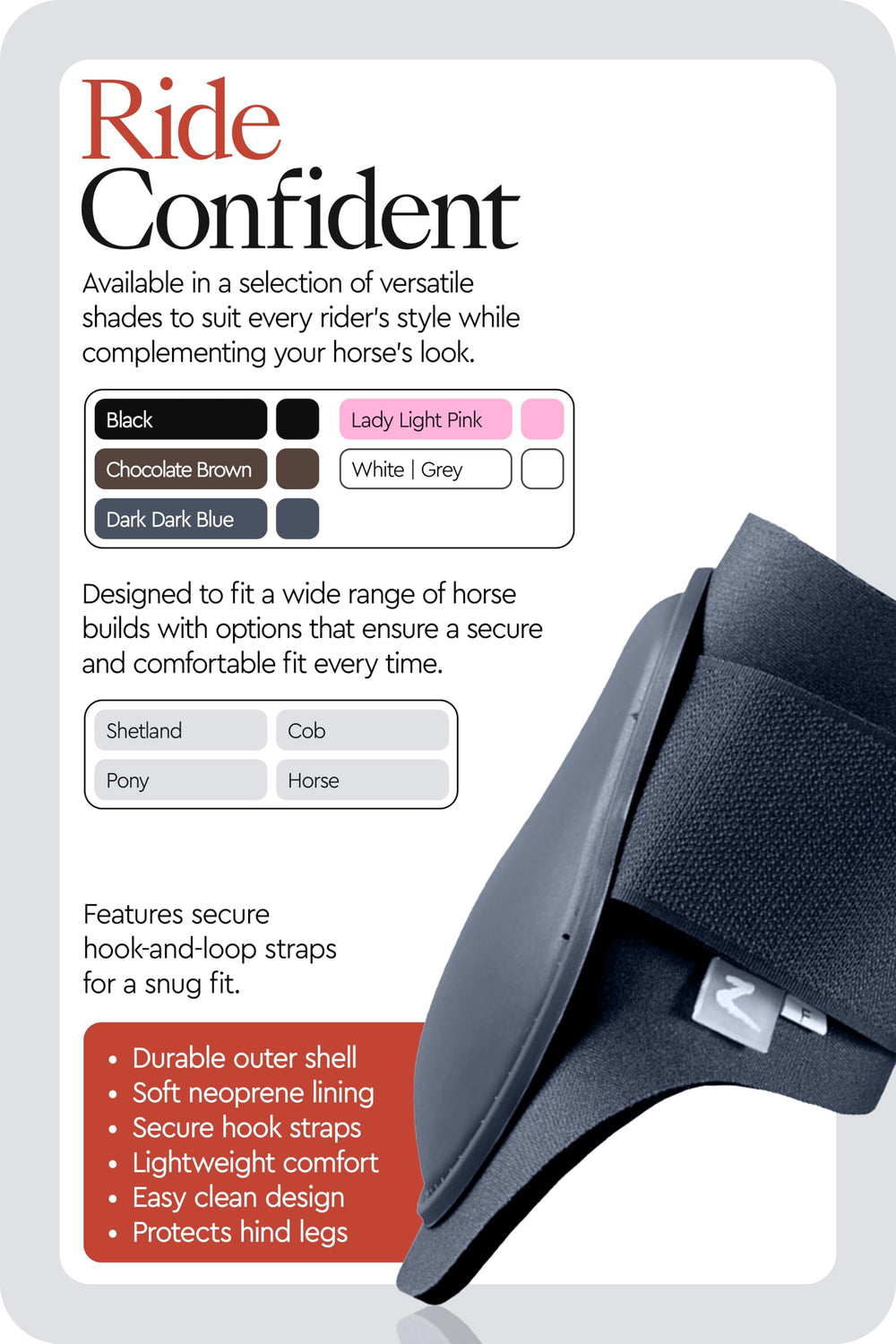 HORZE Chicago botas fetlock traseras con acolchado de neopreno, comodidad durante largas sesiones