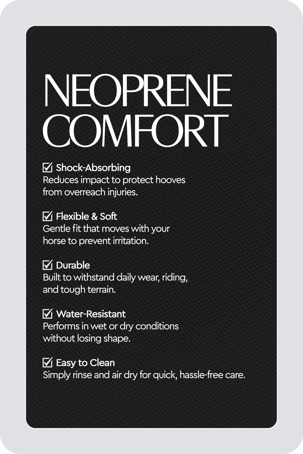 HORZE Pro campanas ultradurables con neopreno resistente para sesiones intensas.