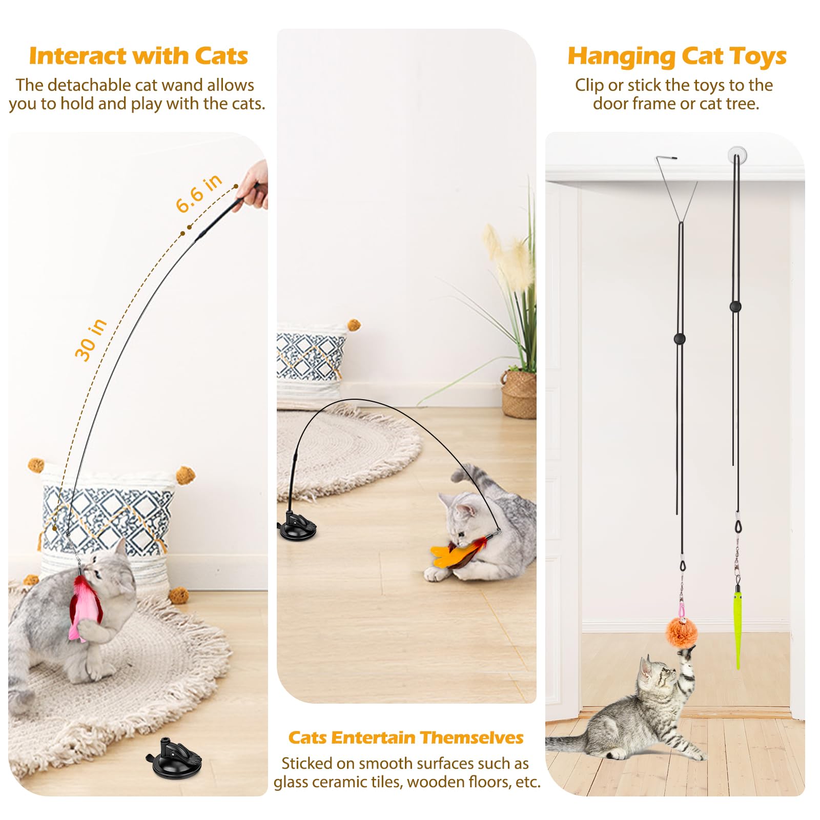 La varita interactiva HOSFROLL para jugar y ejercitar al gato