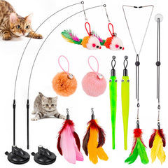 Juguete para gato HOSFROLL con ventosa 3 en 1, ideal para entretener gatos en azulejos