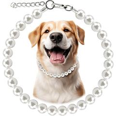 Collar Hosiwei de perlas 19mm para perros grandes, look elegante