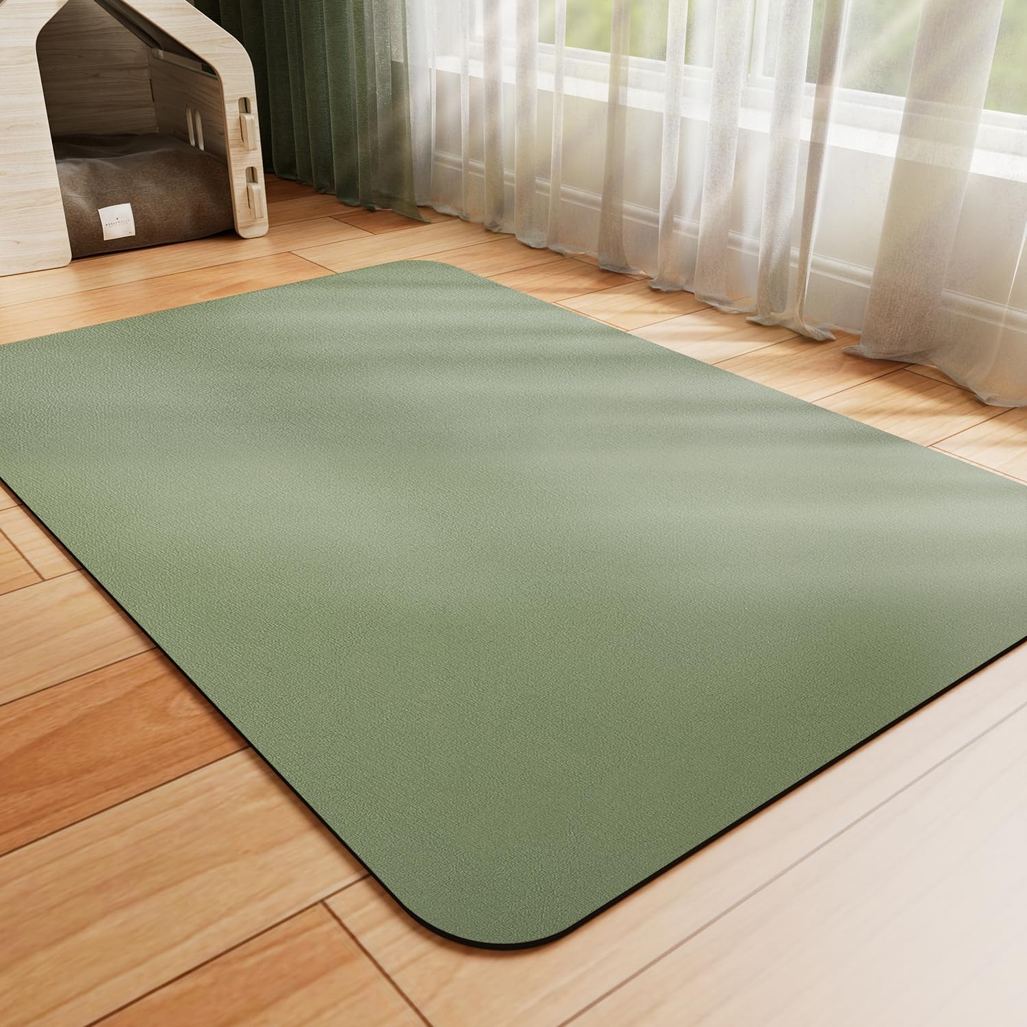 HotLive alfombra absorbente para alimentos de mascotas captura gotas y mantiene el área limpia