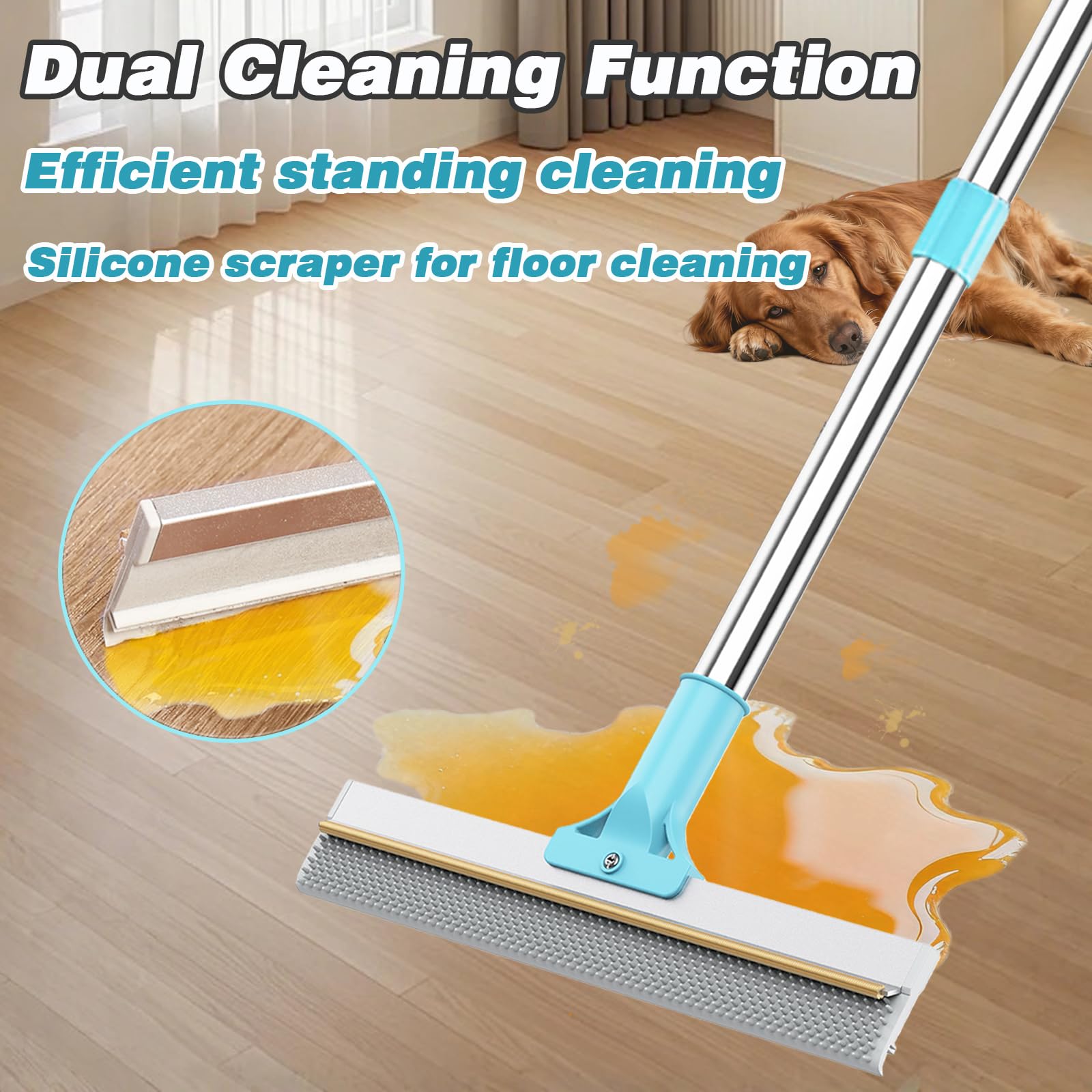 Mango ajustable Hotsky de 54 pulgadas para limpieza ergonómica.