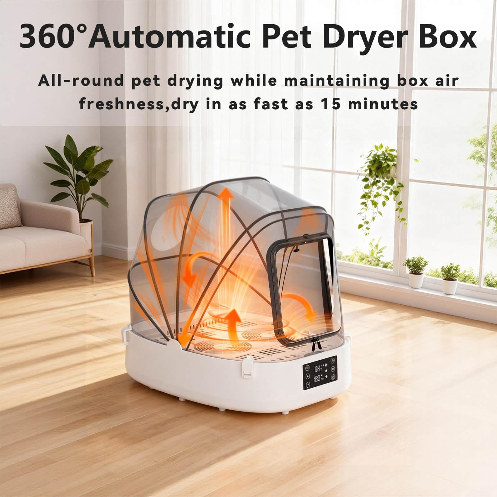 HotSoul doble ventilador 86CFM mejora el secado 360° de mascotas.