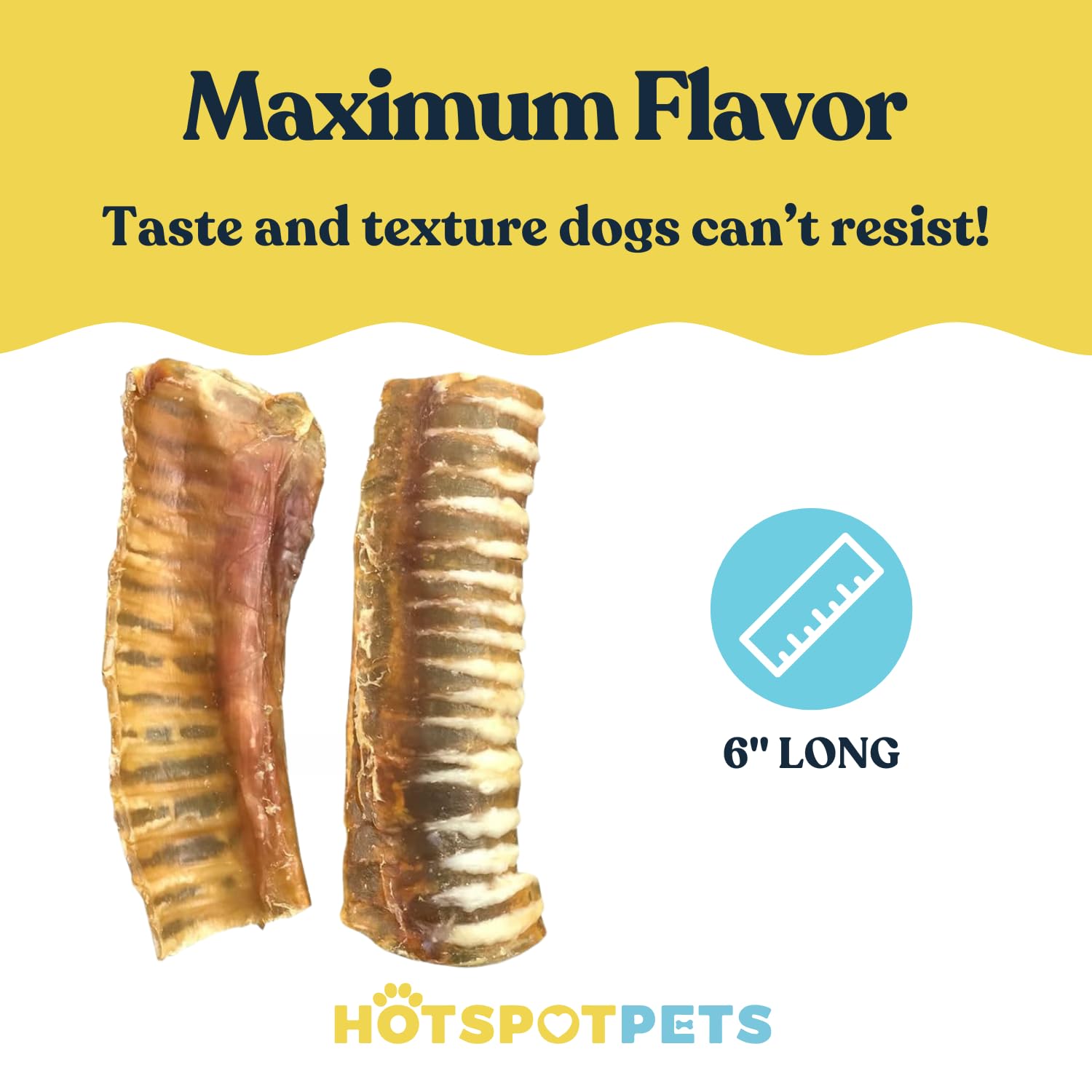 Textura de tráquea de res de Hotspots Pets para masticar con gusto.