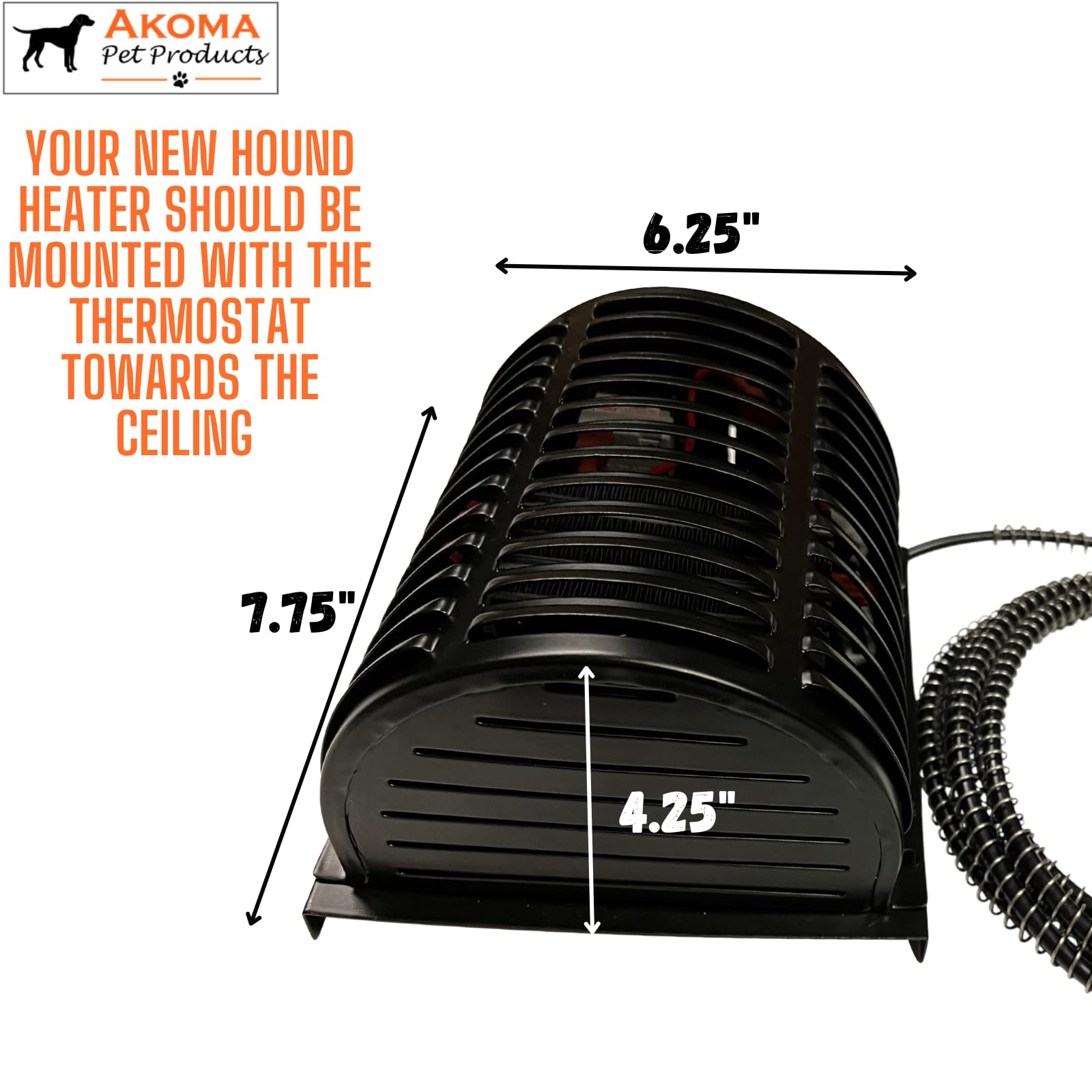 Hound Heater Deluxe instalación rápida en minutos con tornillos simples.