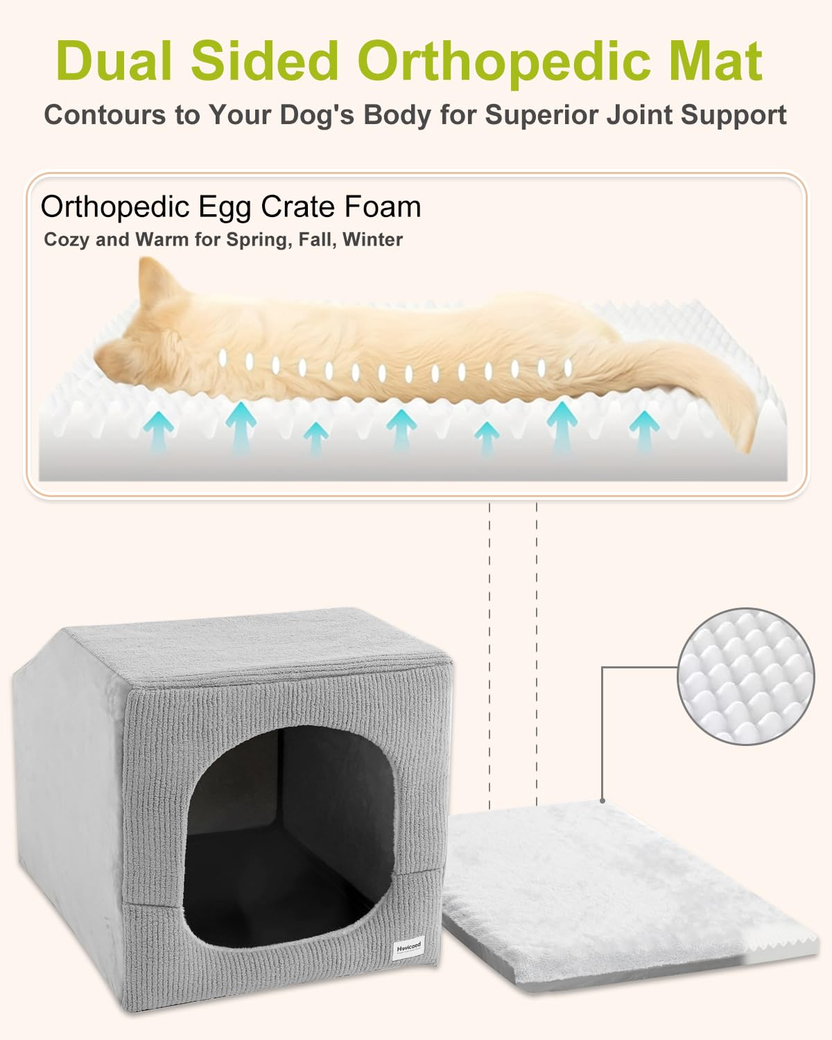 Hovicaed estructura-metal-resistente garantiza soporte estable para perros activos.