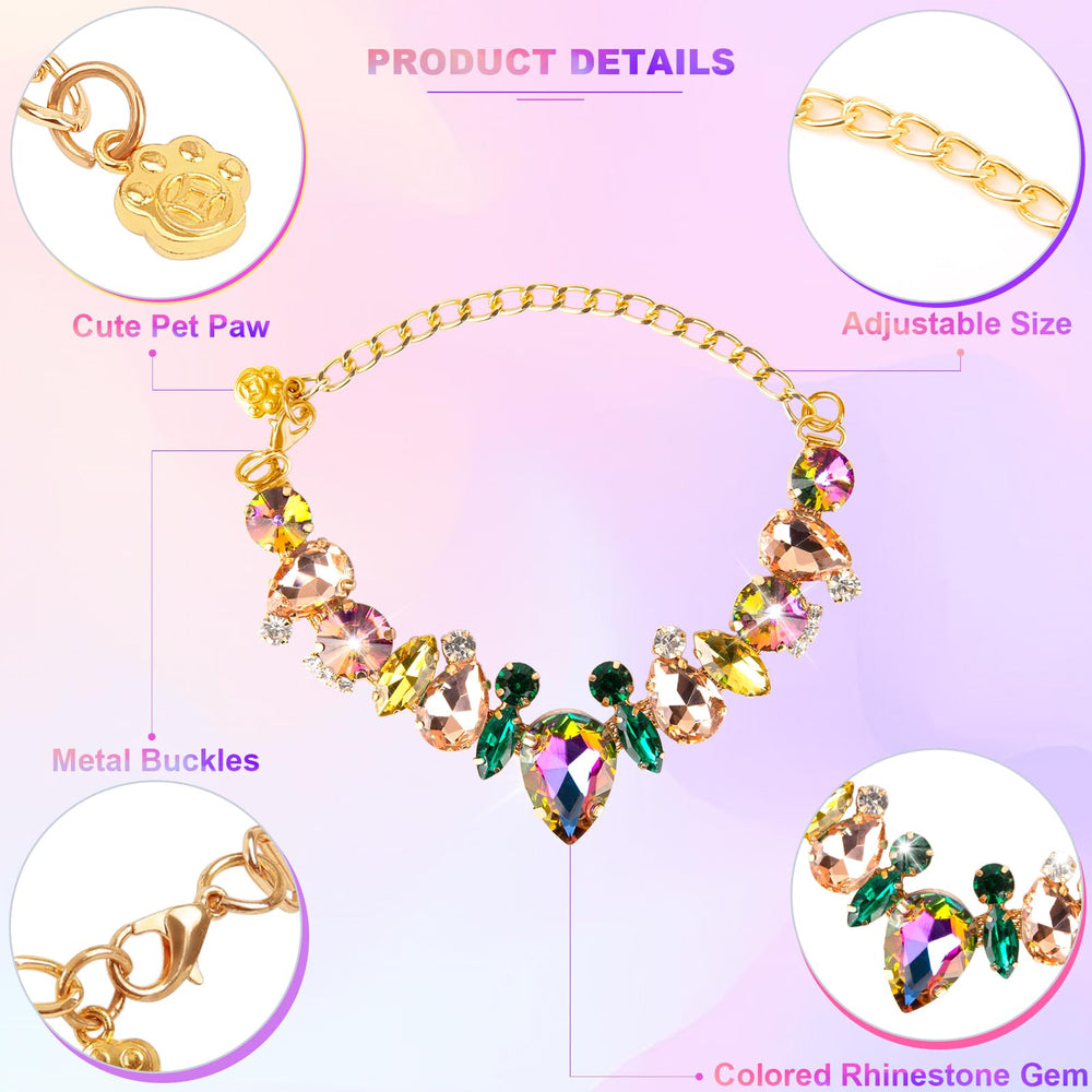 HOWWFALY collar ajustable en cadena de oro, ideal para mascotas de tamaño diverso