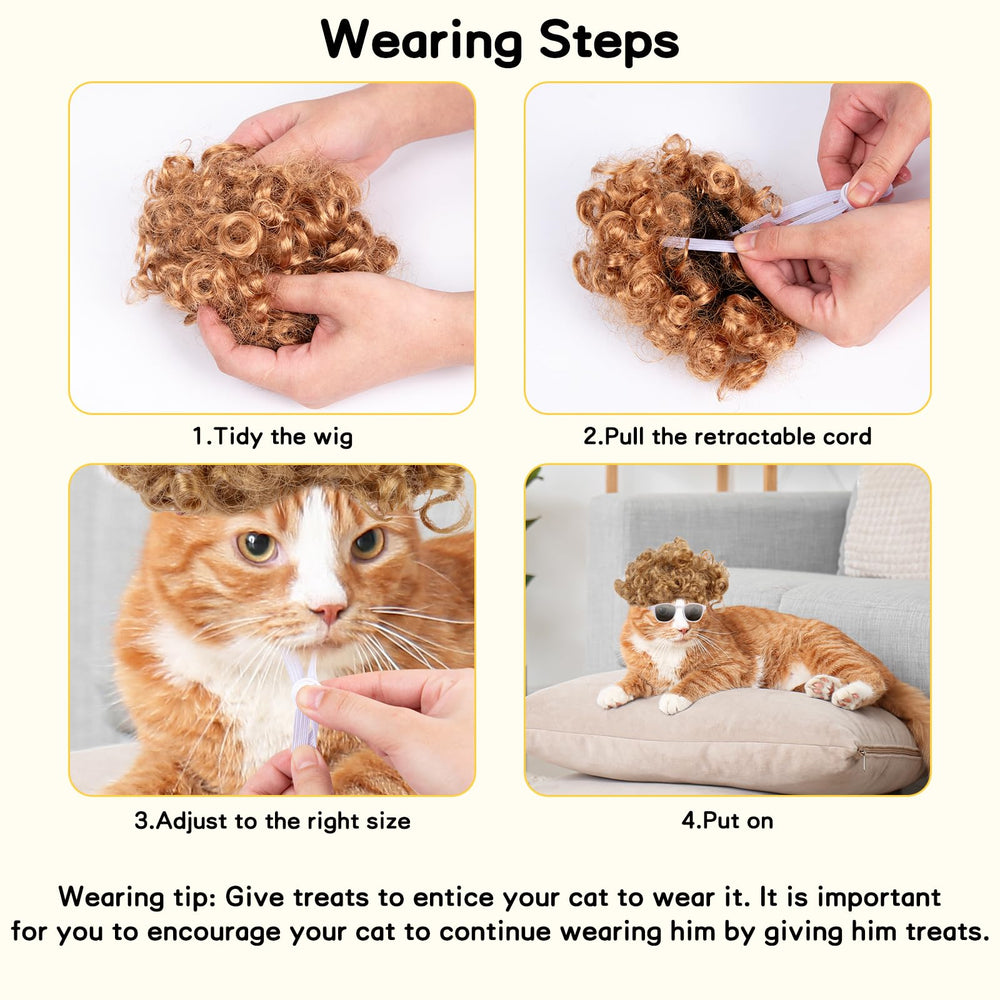 HOWWFALY peluca suave para gatos, material cómodo y seguro