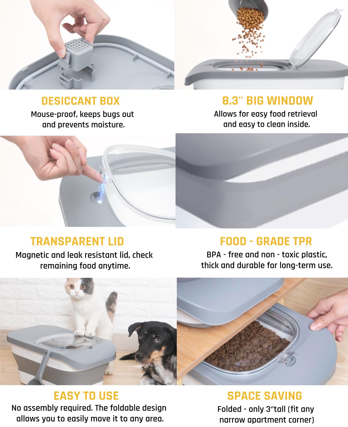 HOYTAMDAR uso práctico en la despensa para perros y gatos.