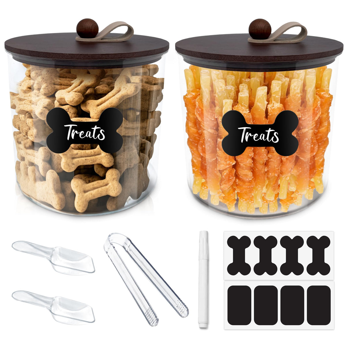 HOYTAMDAR dos contenedores para alimento de perro, frontal, ideal para mantener la comida fresca.