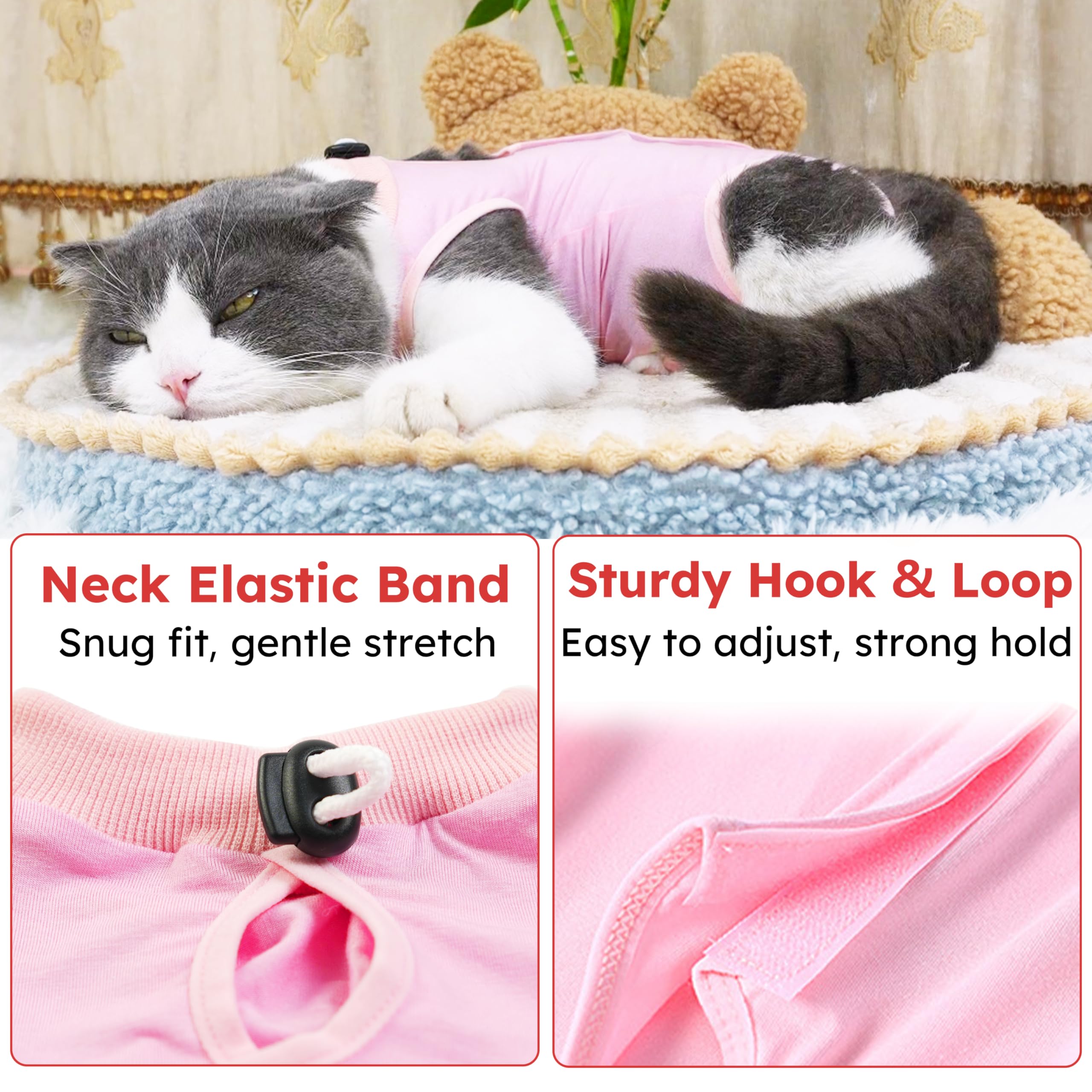 Hpetppy Cat Recovery Suit ajuste fácil con cierre Velcro trasero