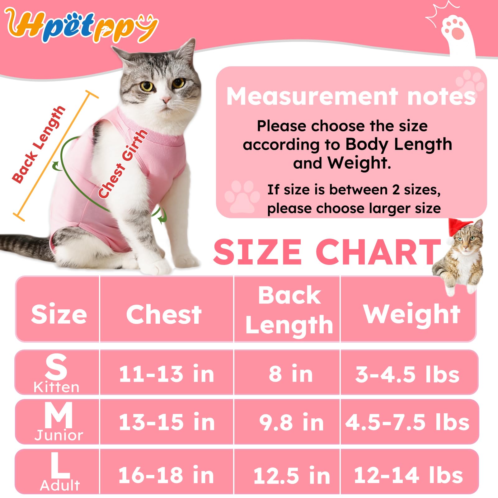 Hpetppy Cat Recovery Suit con material transpirable para mayor comodidad durante la recuperación
