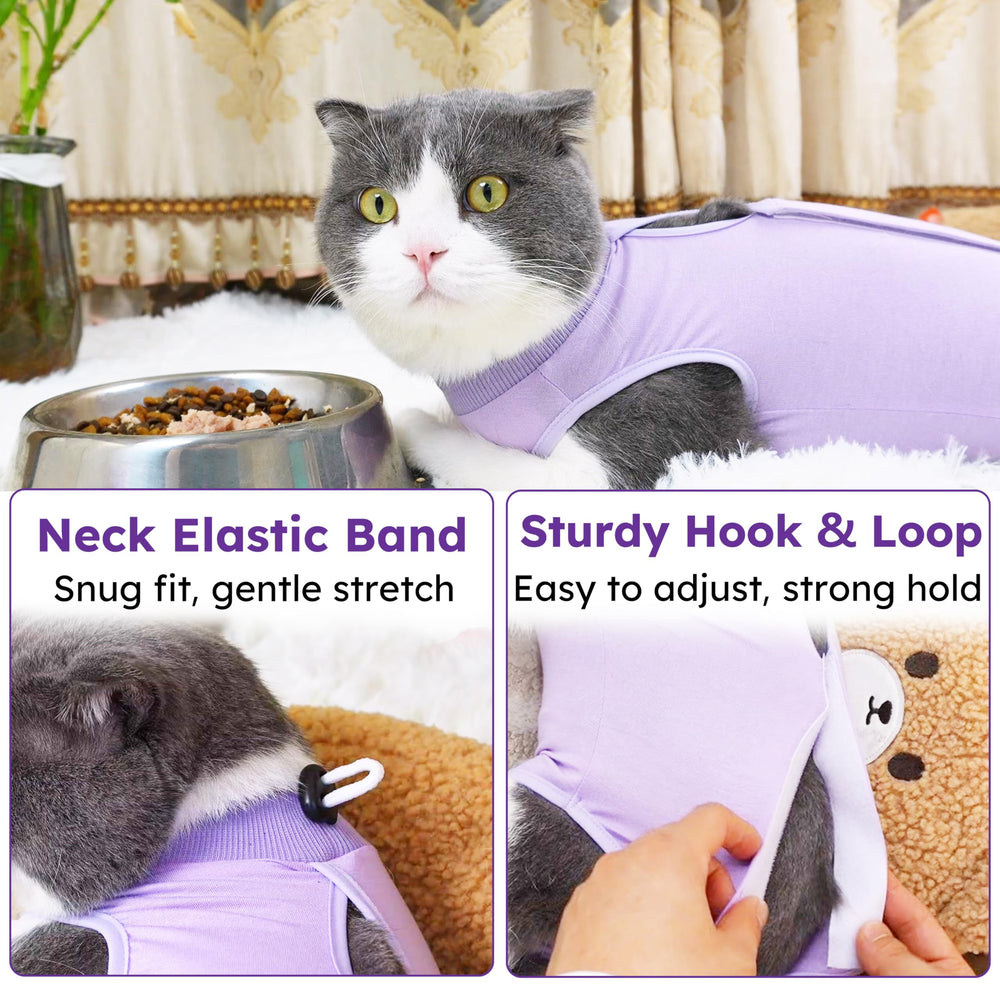 Hpetppy traje para gato, cierre de velcro trasero facilita colocarlo.