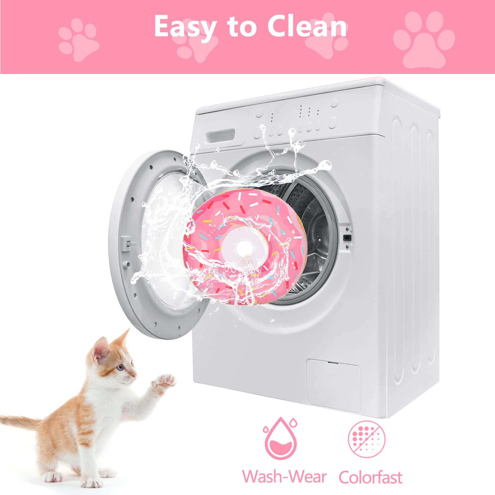 Hpetppy collar-gato evita-arañazos, protege heridas sin bloquear la vista.